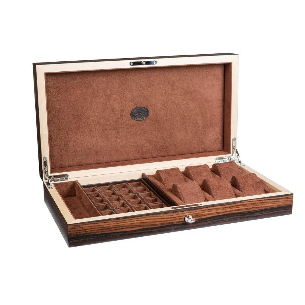Underwood - 6 Watch Collector Macassar Case and Cufflinks Spaces | UN/243