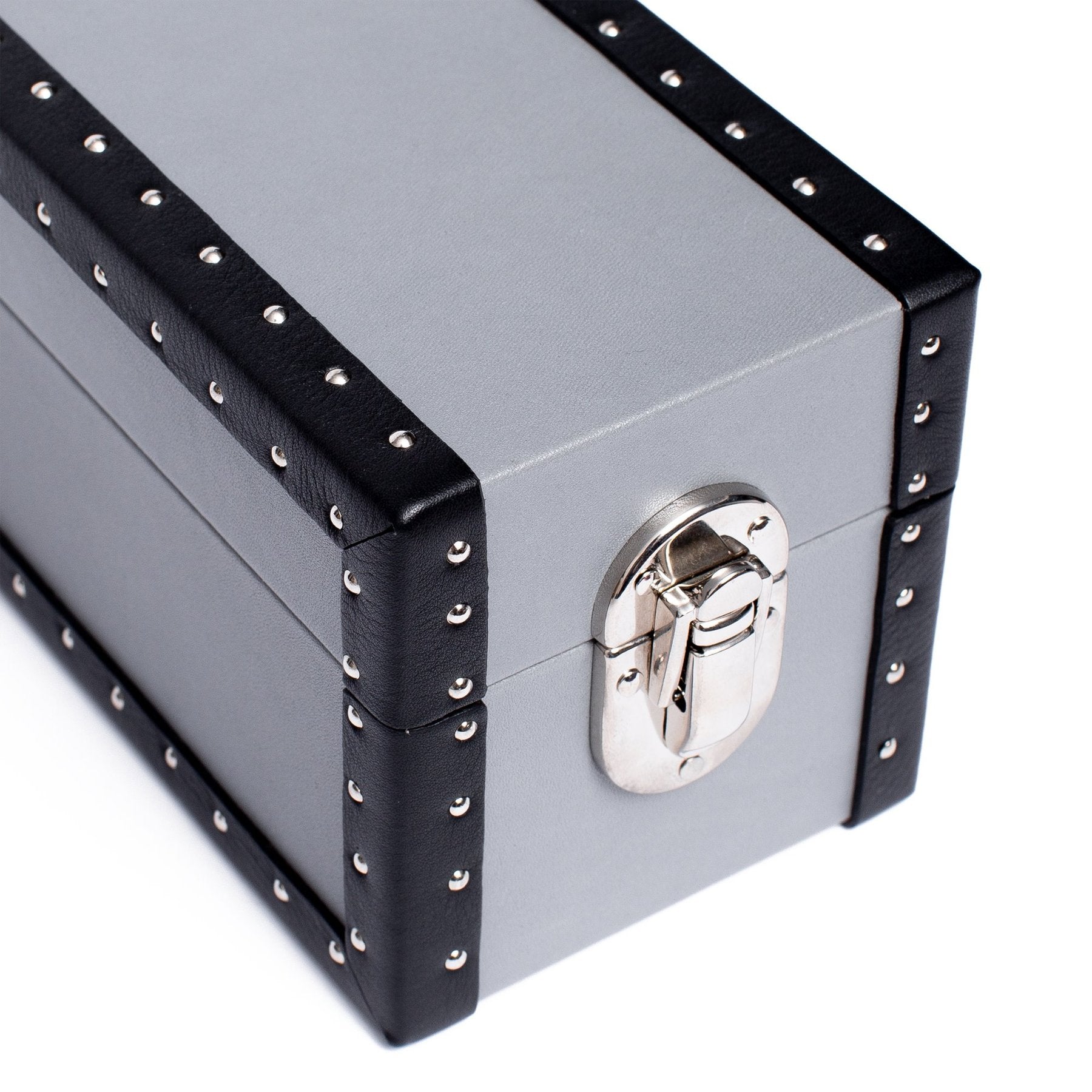 Rapport Kensington Watch Box Double in Grey Leather L335 - Watchwindersplus