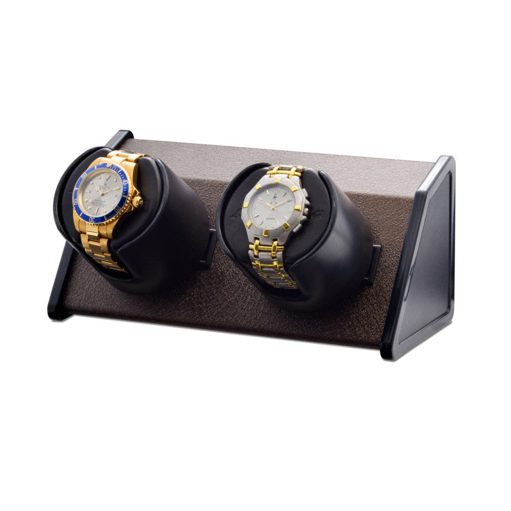 Orbita Sparta 2-Unit  Watch Winder in Bold Brown - Watchwindersplus