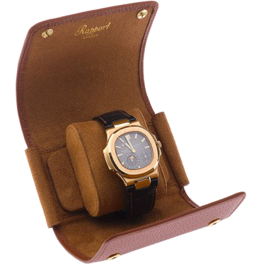 Rapport Berkeley Watch Roll Single in Brown Leather D191 - Watchwindersplus