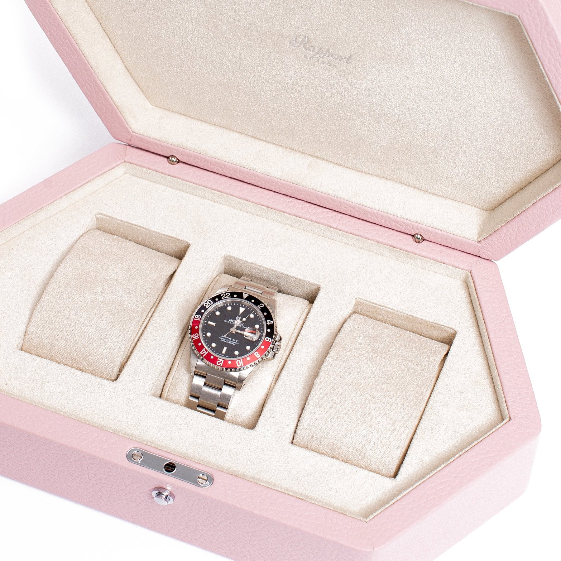 Rapport Portobello Watch Box in Pink Leather TA40 - Watchwindersplus