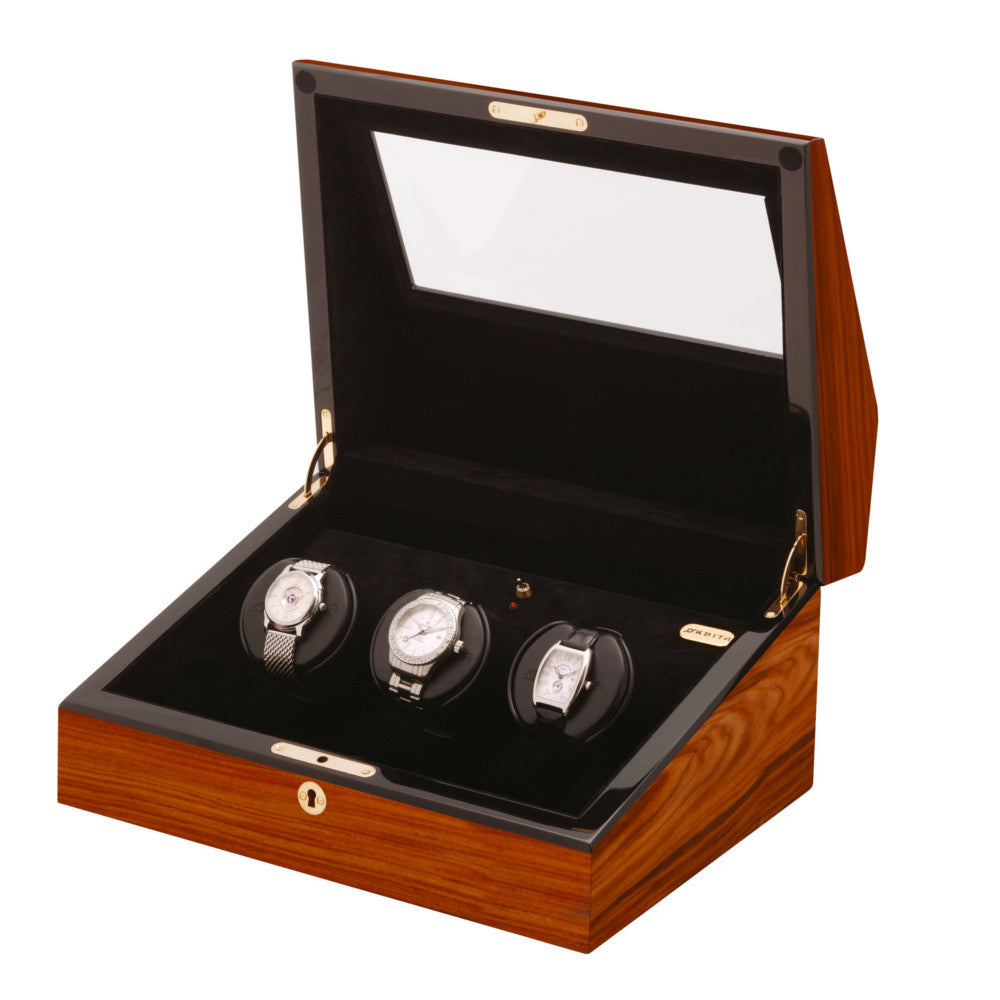 Orbita Siena 3-Unit Watch Winder in Teakwood - Watchwindersplus