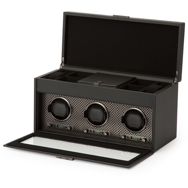 Wolf - Axis Triple Watch Winder with Storage | 469403 - Watchwindersplus