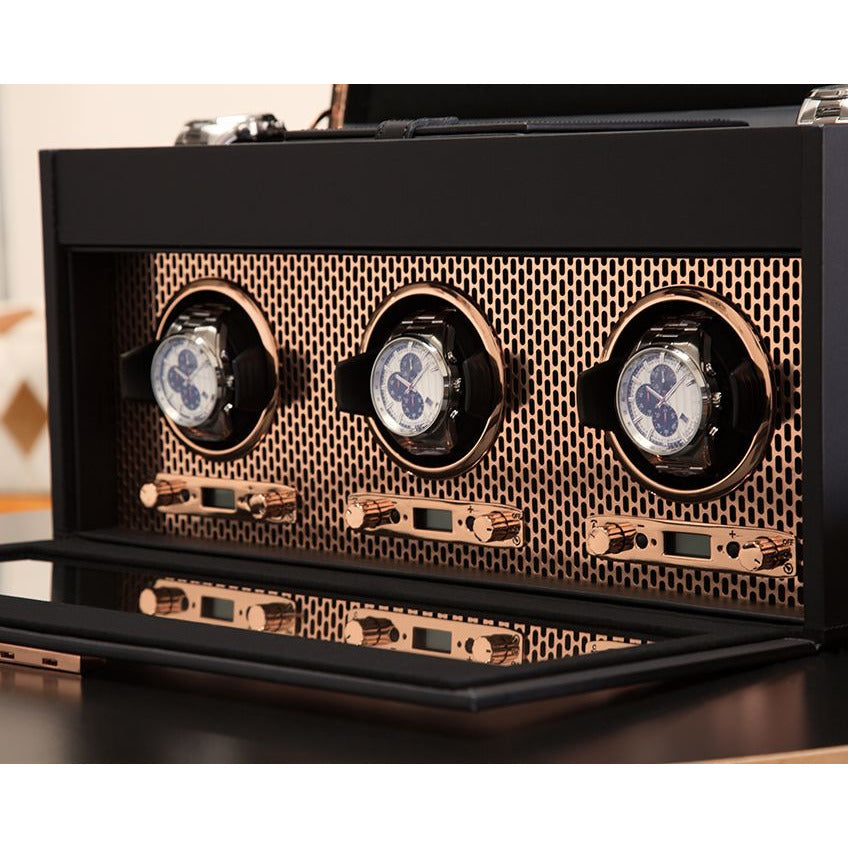 Wolf - Axis Triple Watch Winder with Storage | 469416 - Watchwindersplus