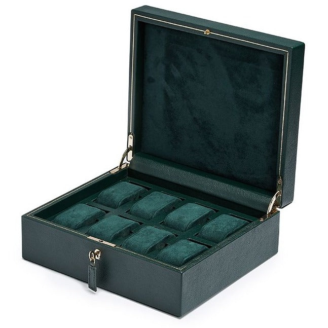 Wolf - British Racing Green 8-Unit Watch Box | 792641 - Watchwindersplus