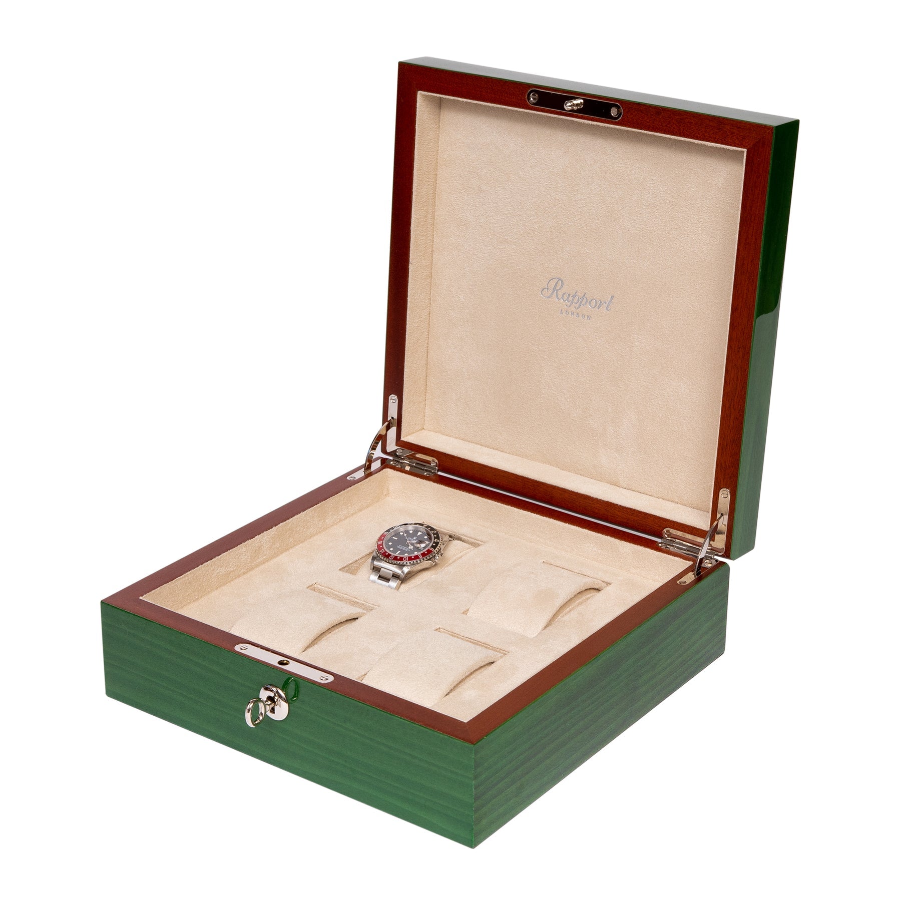 Rapport - Heritage 4 Watch Box in Green Lacquer | L405
