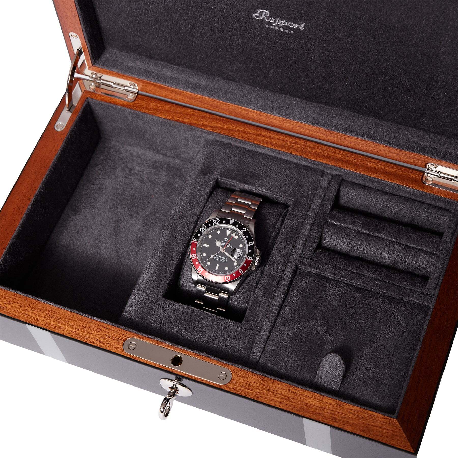 Rapport - Carnaby Multi-Storage Watch Box in Black Lacquer | J165