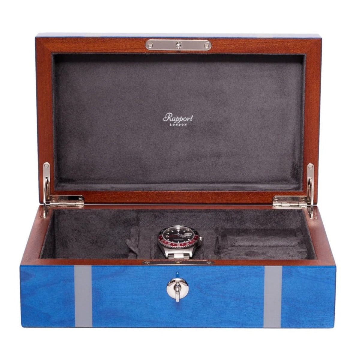 Rapport - Carnaby Multi-Storage Watch Box in Blue Lacquer | J166