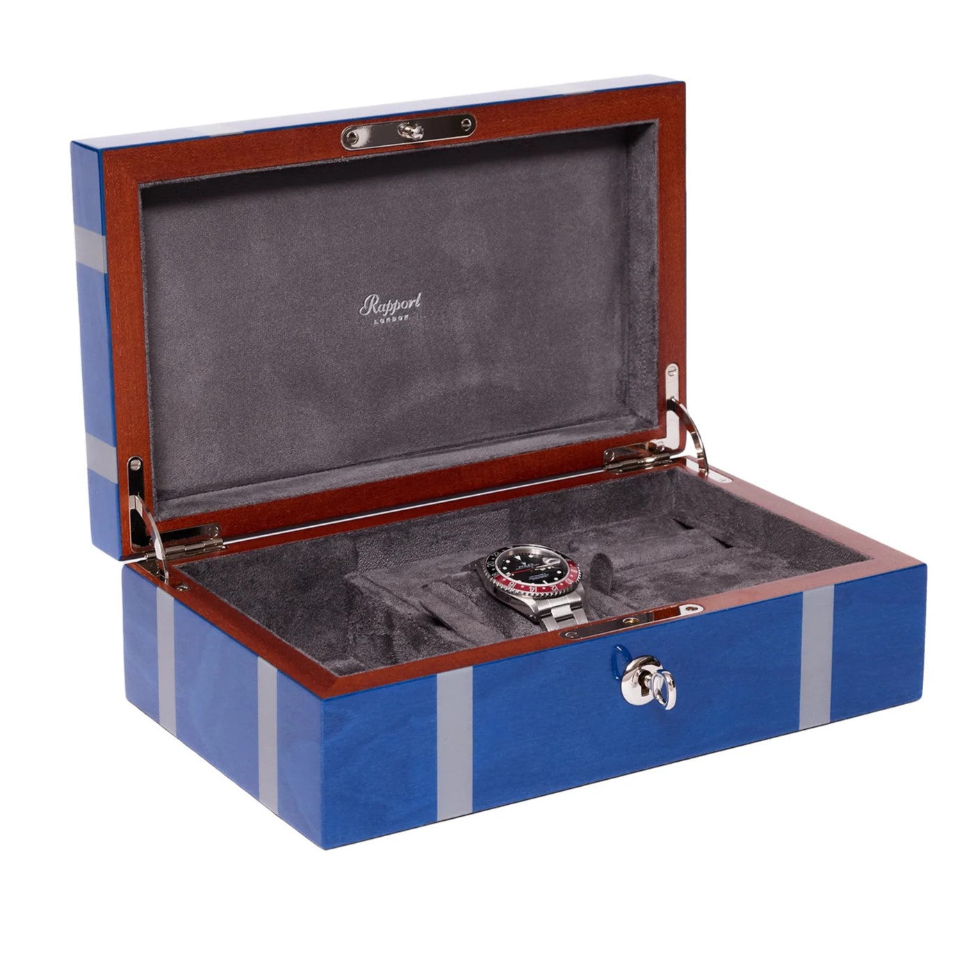 Rapport - Carnaby Multi-Storage Watch Box in Blue Lacquer | J166