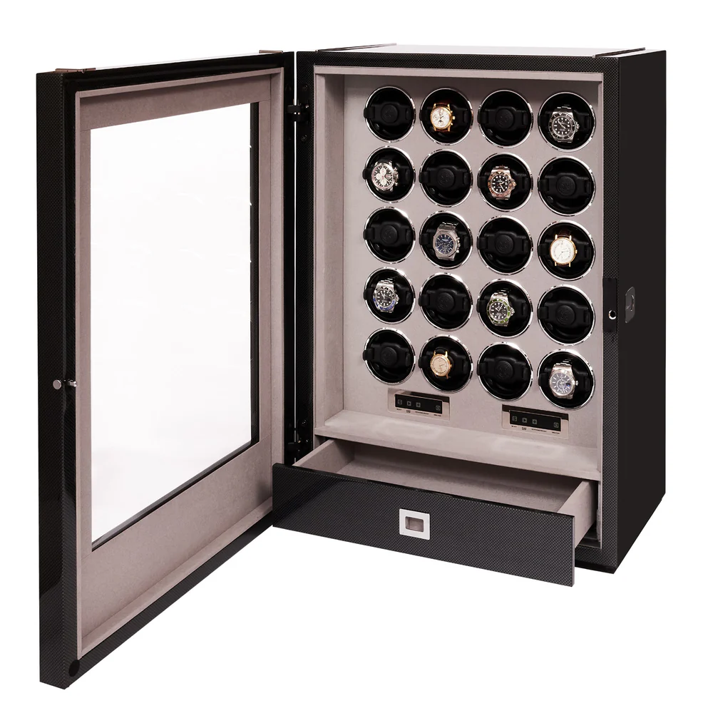 Rapport - Paramount 20-Unit Watch Winder in Carbon | W230