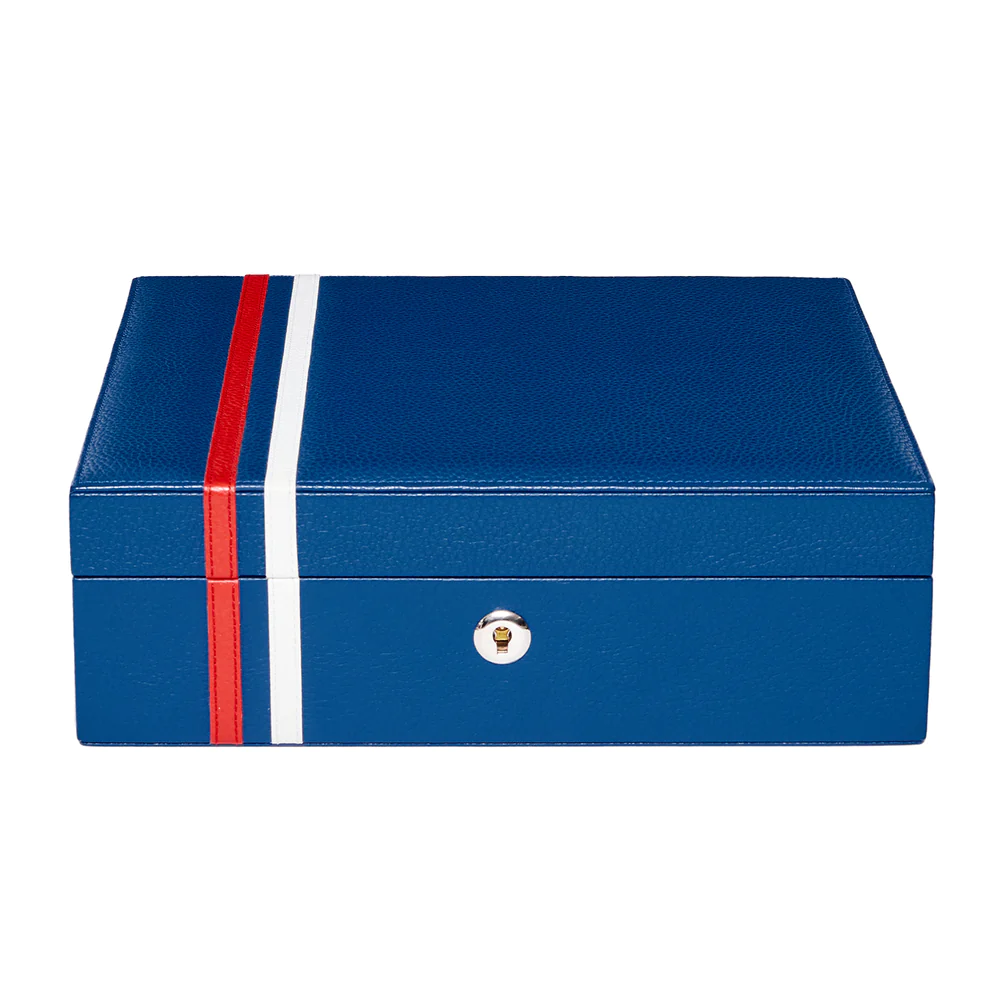 Rapport - Greenwich 8 Watch Box in Blue Leather | DJ20
