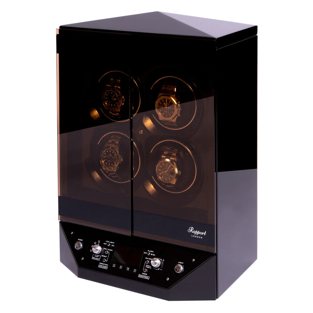 Rapport - Templar Watch Winder Quad in Ebony | W300