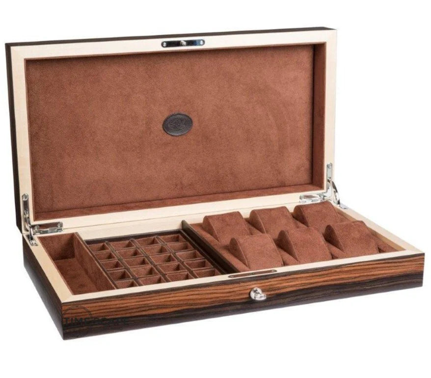 Underwood - 6 Watch Collector Macassar Case and Cufflinks Spaces | UN/243