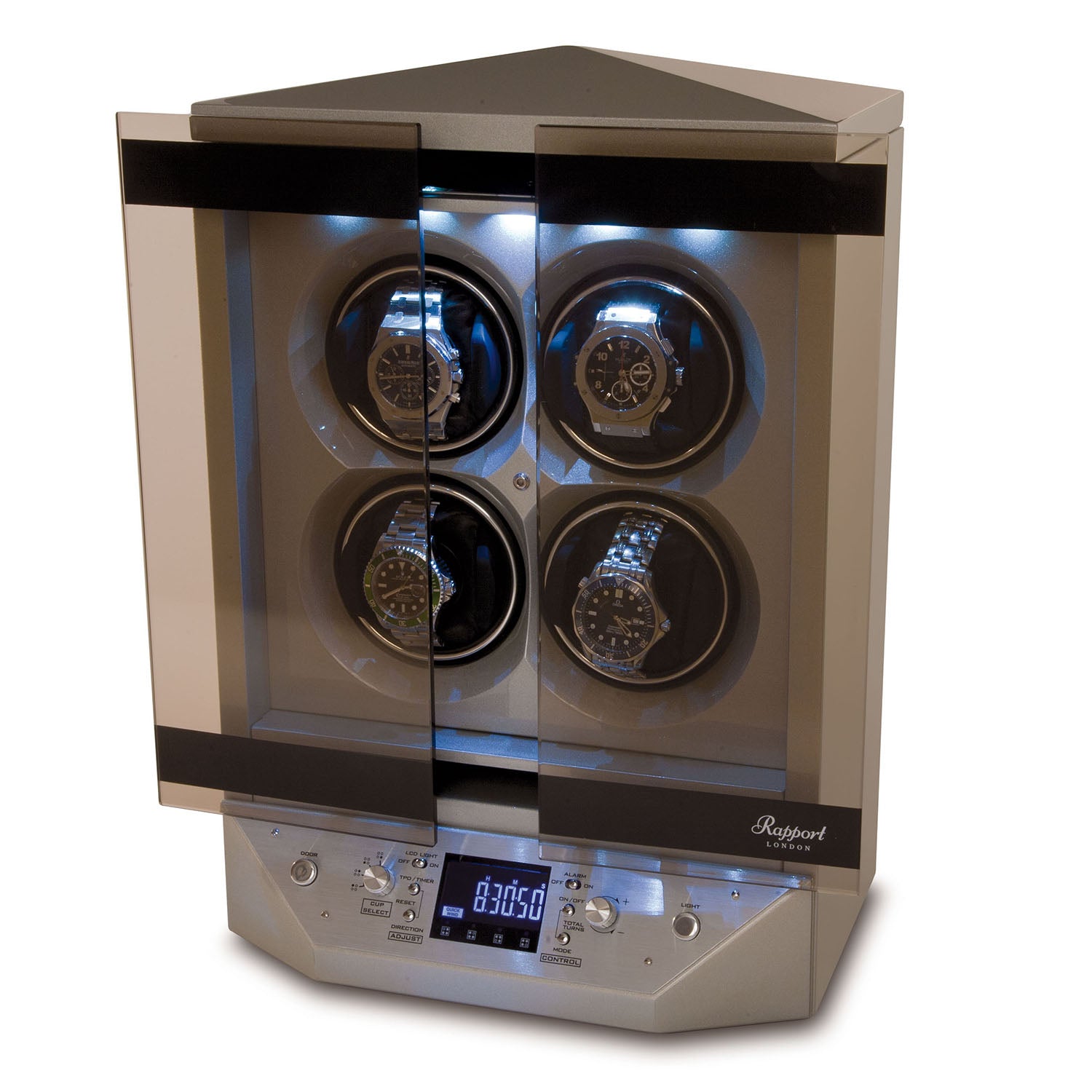 Rapport - Templar Watch Winder Quad in Silver | W310