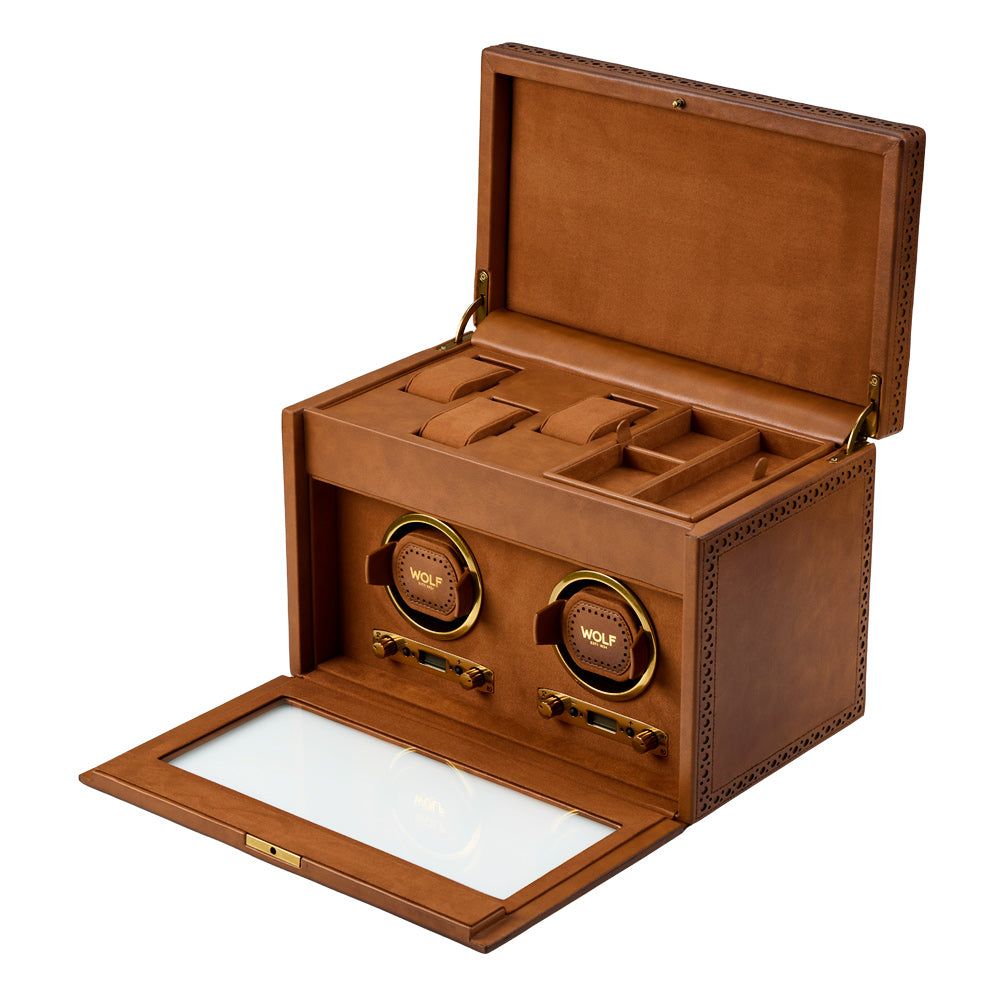 Wolf - Brogue 2-Unit Watch Winder w Storage | 440206