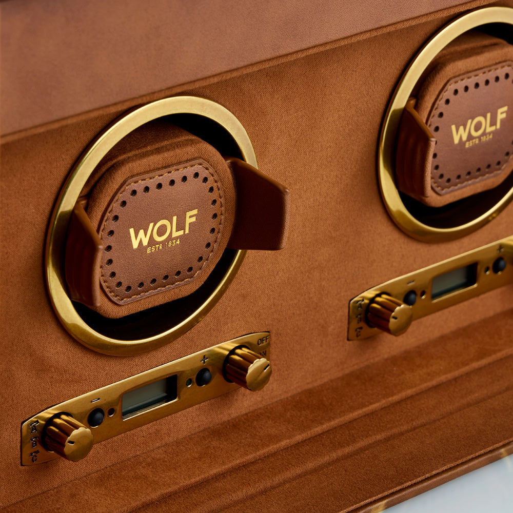 Wolf - Brogue 2-Unit Watch Winder w Storage | 440206