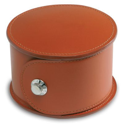 Underwood (London) - Single Round Watch Storage Case in Tan Leather - Watchwindersplus