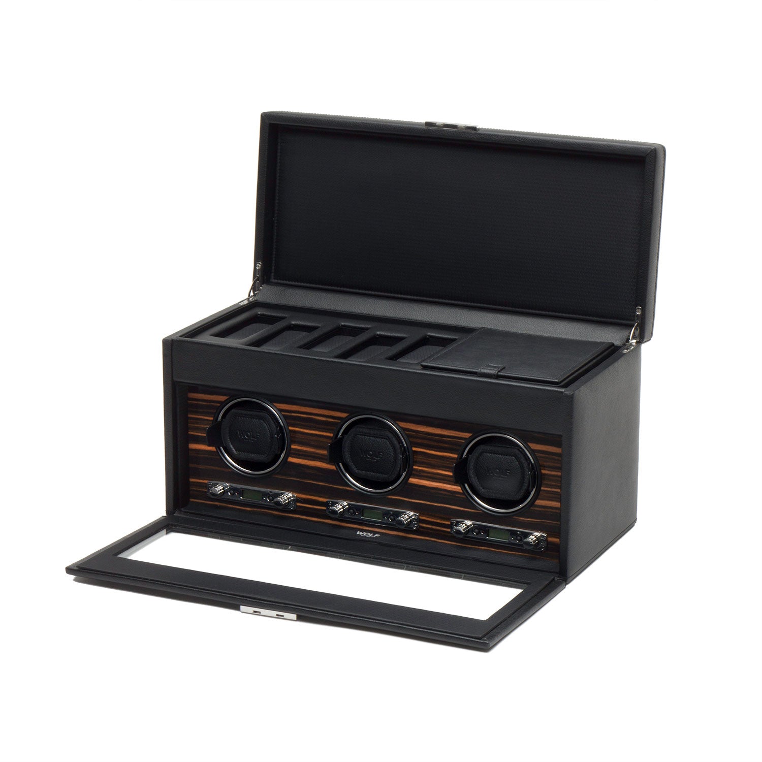 Wolf - Roadster Triple Watch Winder with Storage | 457356 - Watchwindersplus