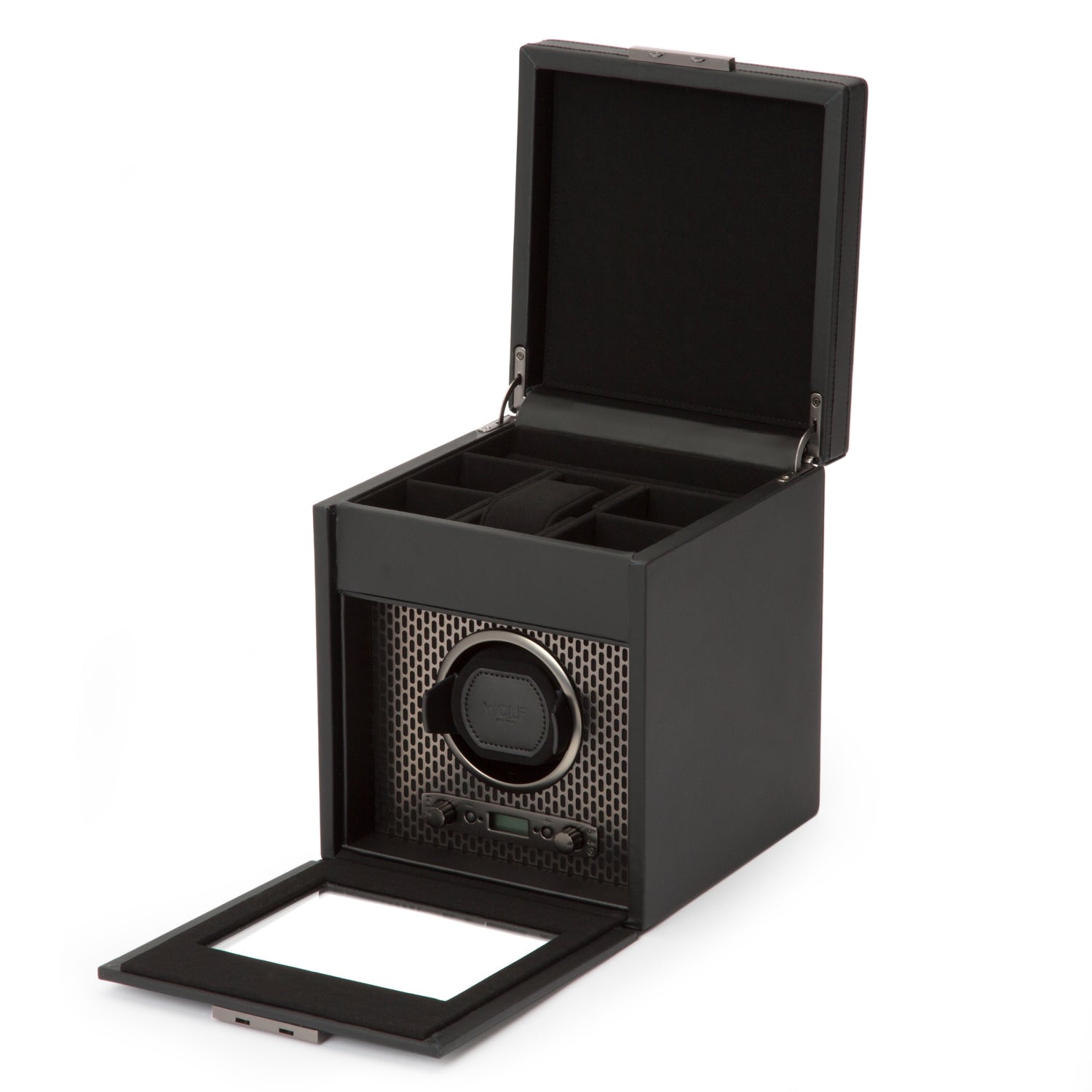 Wolf - Axis Single Watch Winder with Storage | 469203 - Watchwindersplus