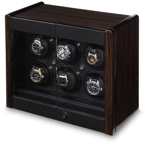 Orbita Avanti 6-Unit Watch Winder In Macassar - Watchwindersplus