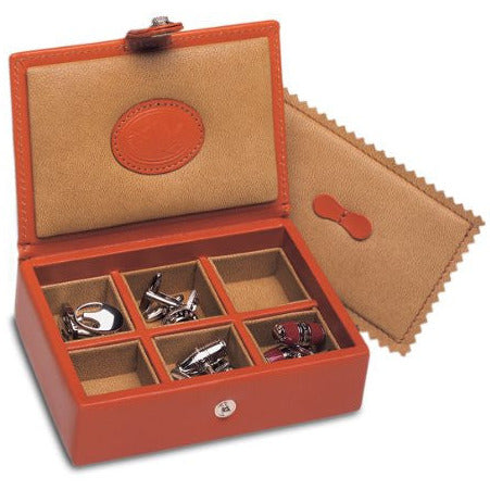Underwood UN20 Collectors 6 Pair Travel Cufflinks Box In Leather - Watchwindersplus