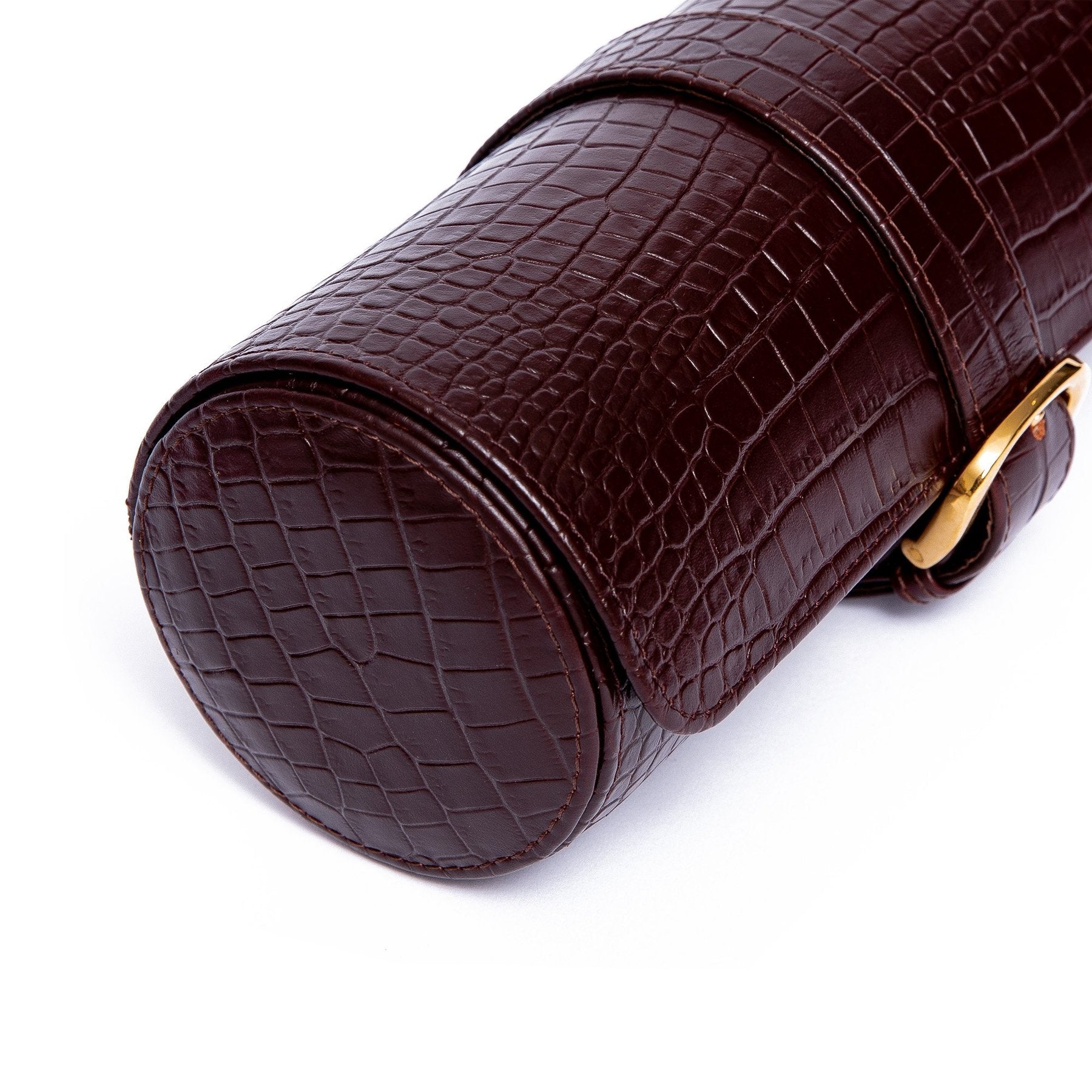 Rapport Brompton Watch Roll Triple in Brown Croco D165 - Watchwindersplus