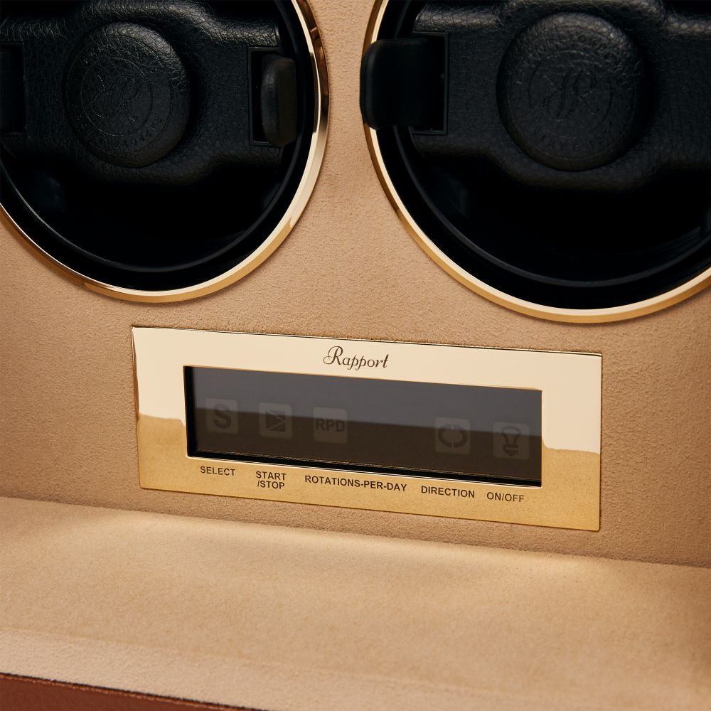 Rapport - Romer 6-Unit Watch Winder in Brown Leather | W646