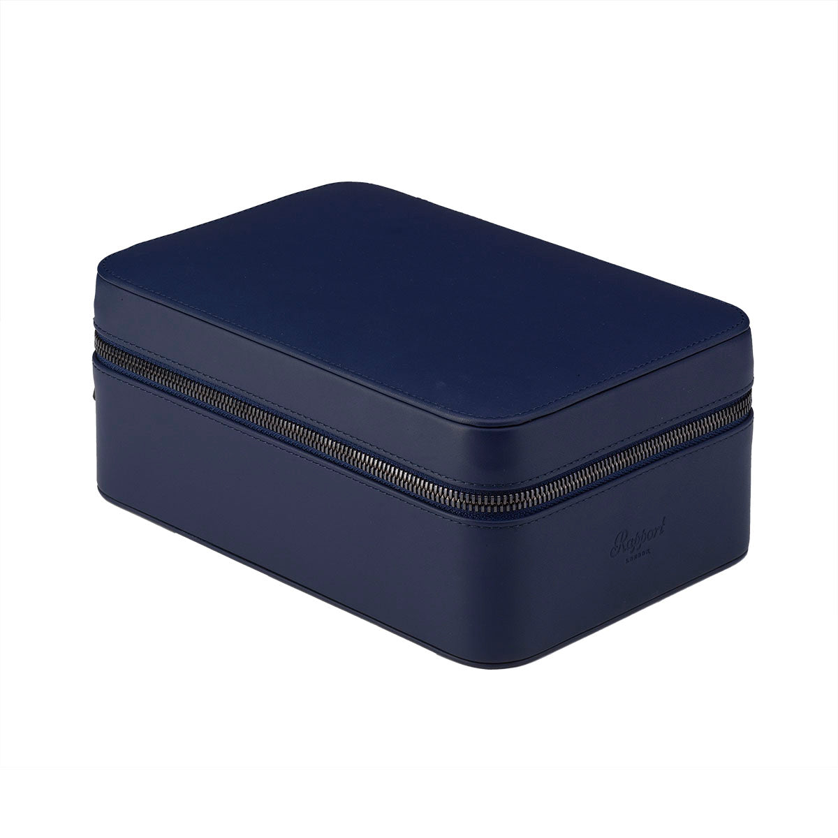 Rapport Hyde Park Watch Case Quad in Navy Leather D273 - Watchwindersplus