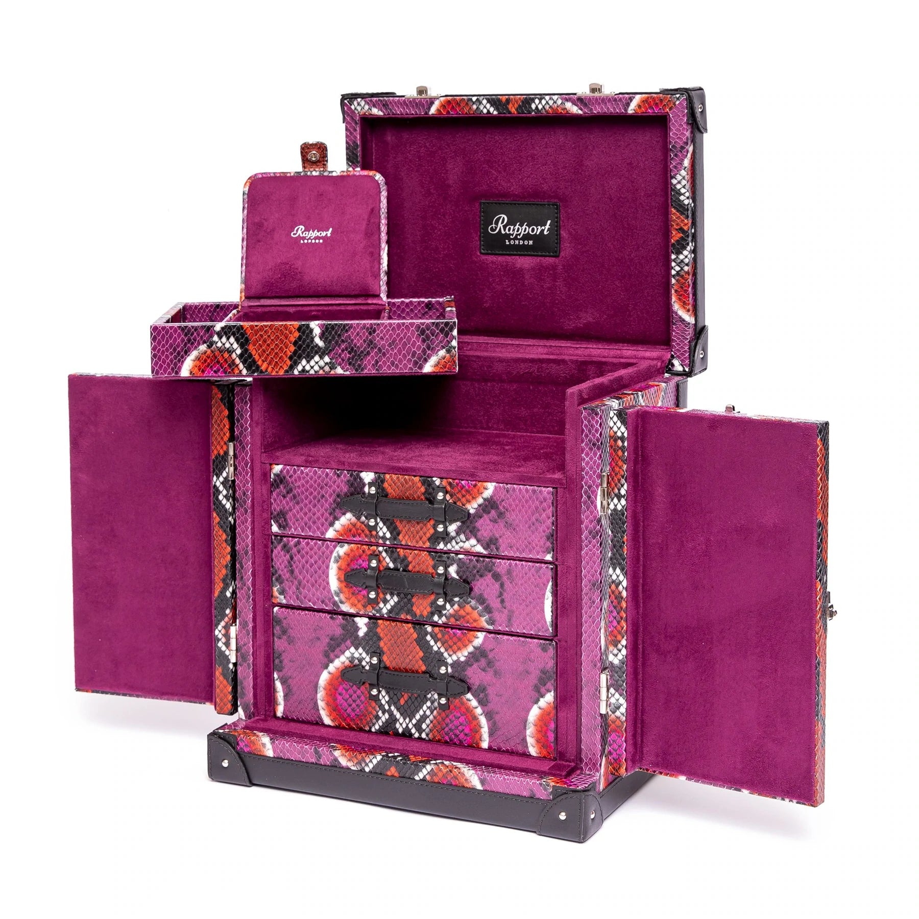 Rapport - Amour Deluxe Jewelry Trunk in Pink Leather | J156