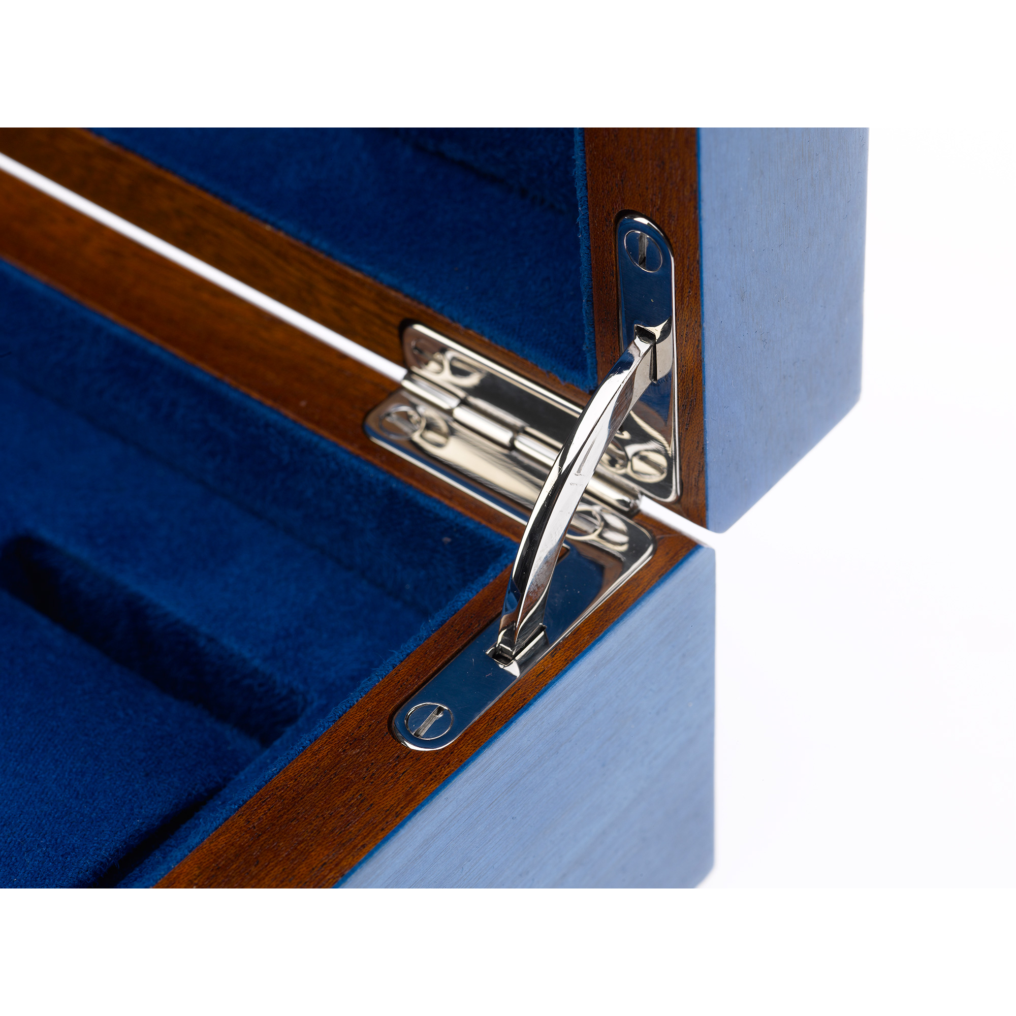 Rapport Heritage Wood Watch Box in Blue L400 - Watchwindersplus