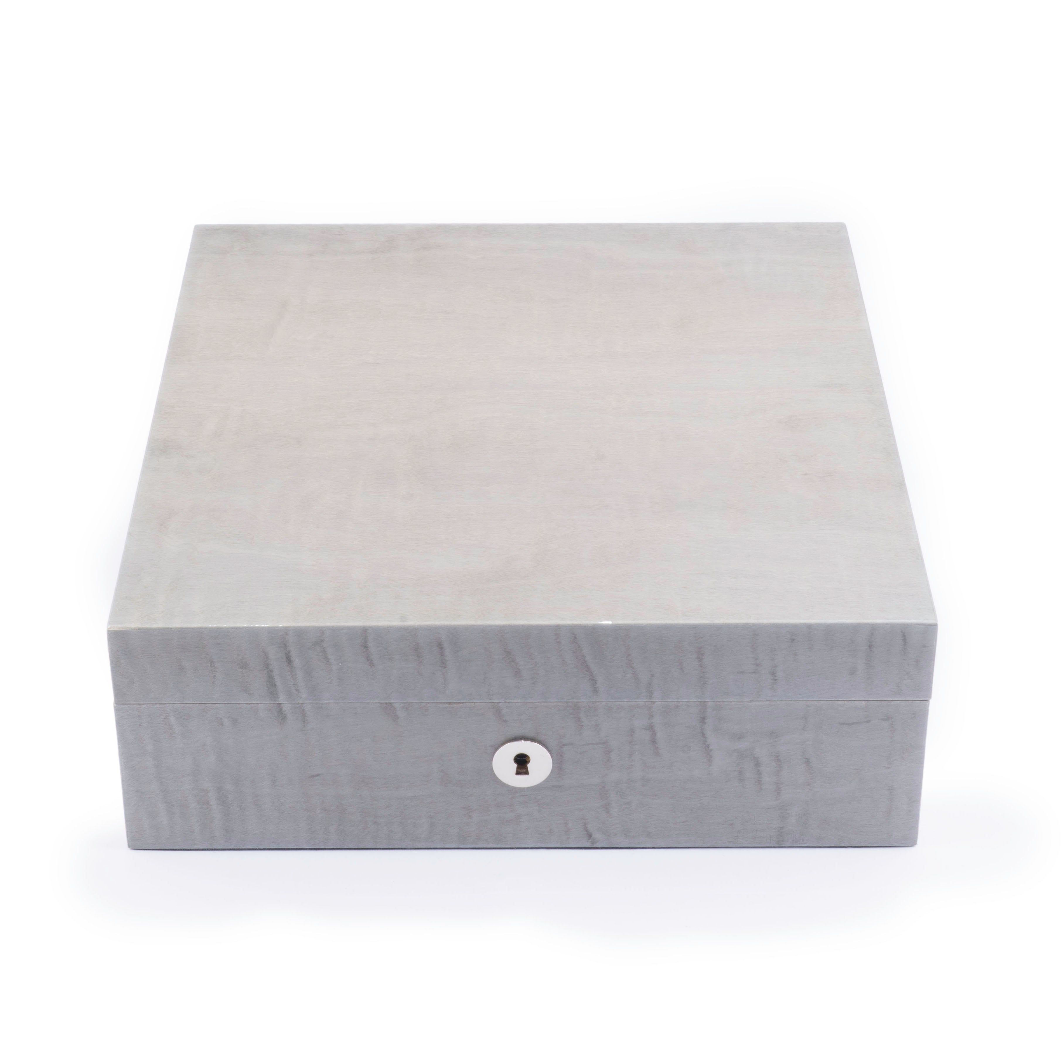 Rapport Heritage Wood Watch Box in Grey L415 - Watchwindersplus