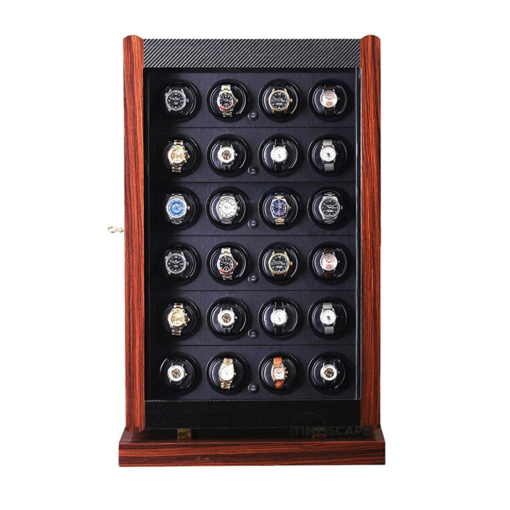 Orbita Avanti 24-Unit Watch Winder In Macassar