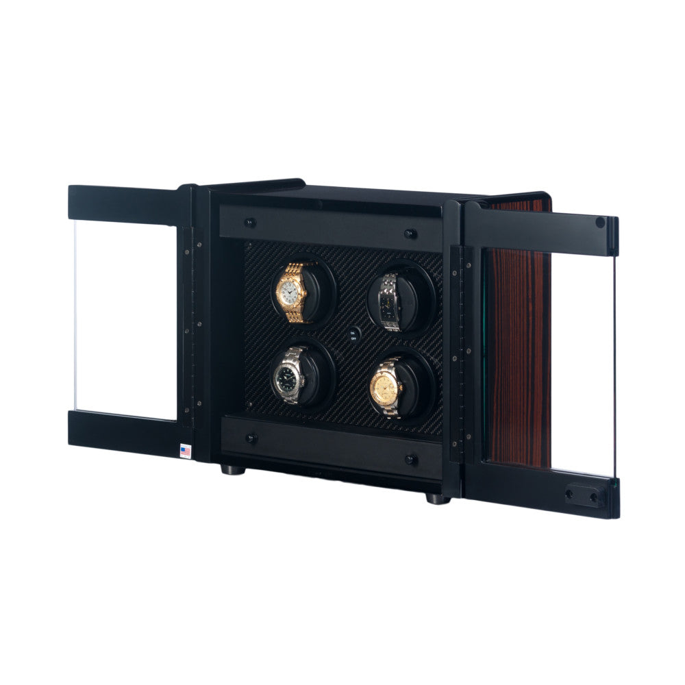 Orbita Avanti 4-Unit Watch Winder In Macassar - Watchwindersplus