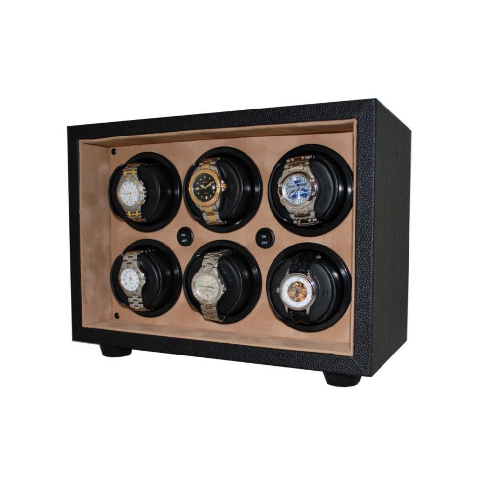 Orbita Insafe 6-Unit Watch Winder In Tan - Watchwindersplus