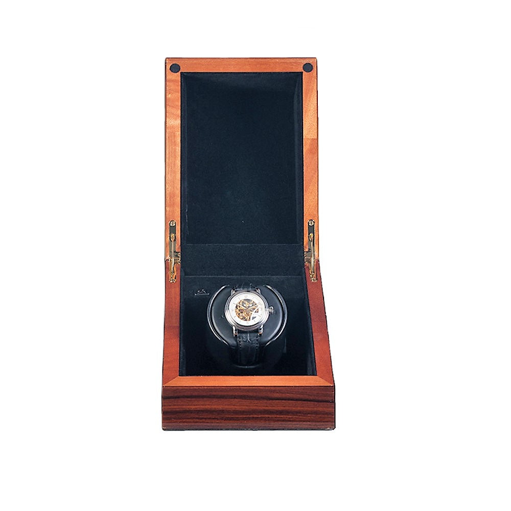 Orbita Sparta Deluxe Single-Unit Watch Winder in Teak - Watchwindersplus