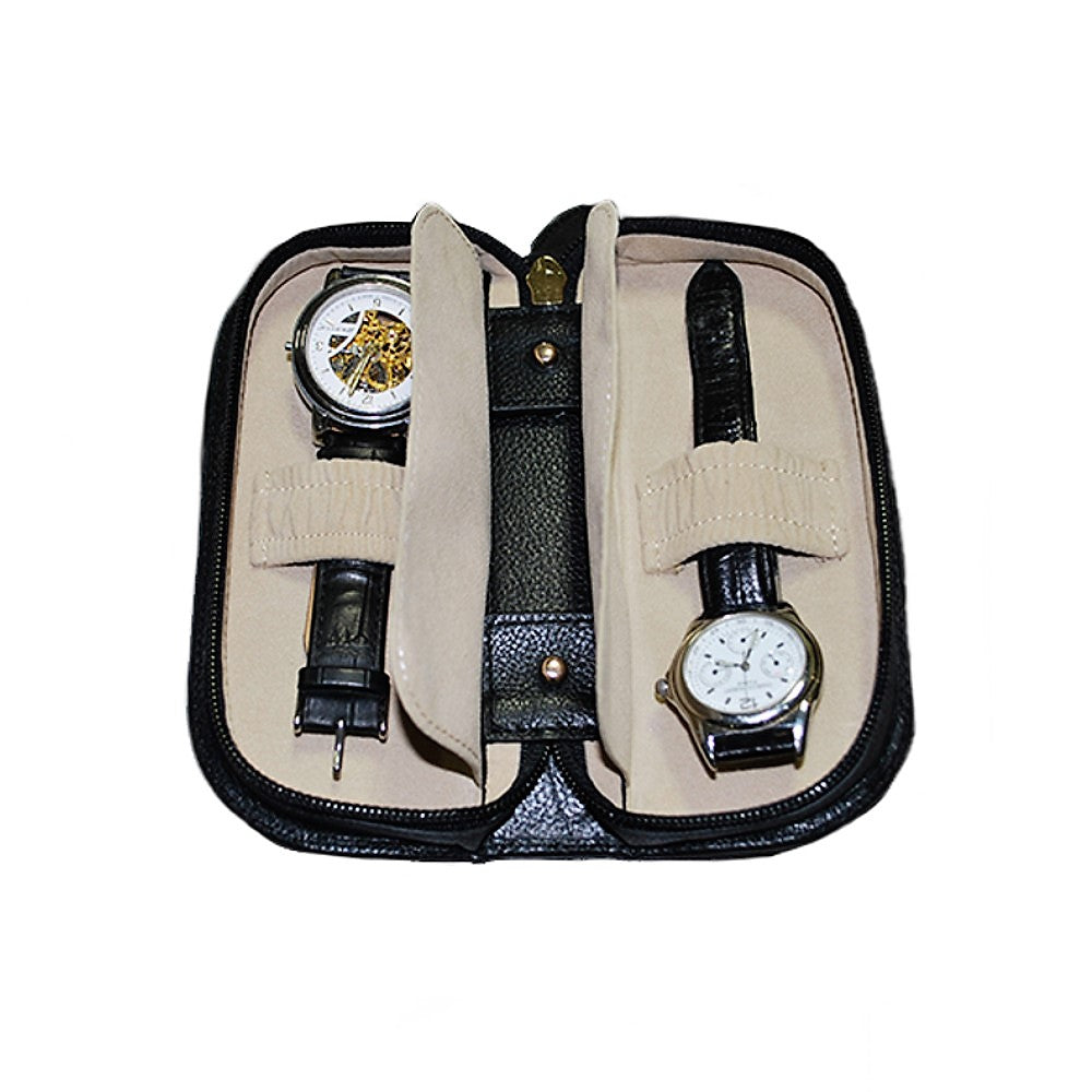 Orbita Verona 2-Unit Watch Case In Leather - Watchwindersplus