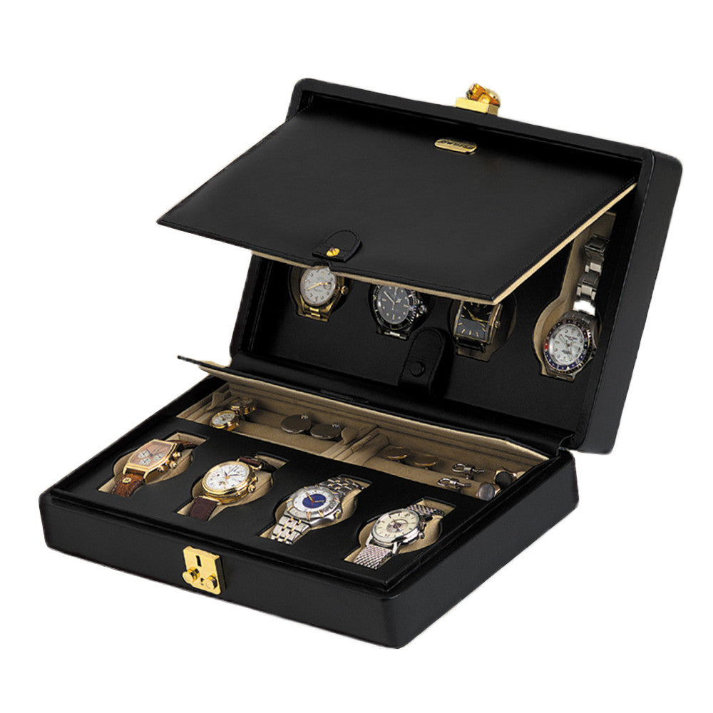 Orbita Verona 8-Unit Watch Case In Leather - Watchwindersplus