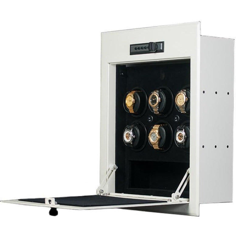 Orbita Wallsafe 6-Unit Watch Winder Vault (w/ Storage)