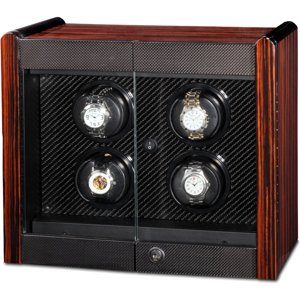 Orbita Avanti 4-Unit Watch Winder In Macassar - Watchwindersplus