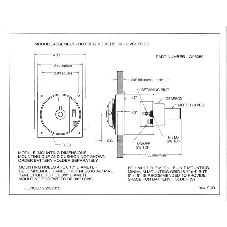 Orbita DIY 3VDC Single-Unit Rotorwind Watch Winder - Watchwindersplus