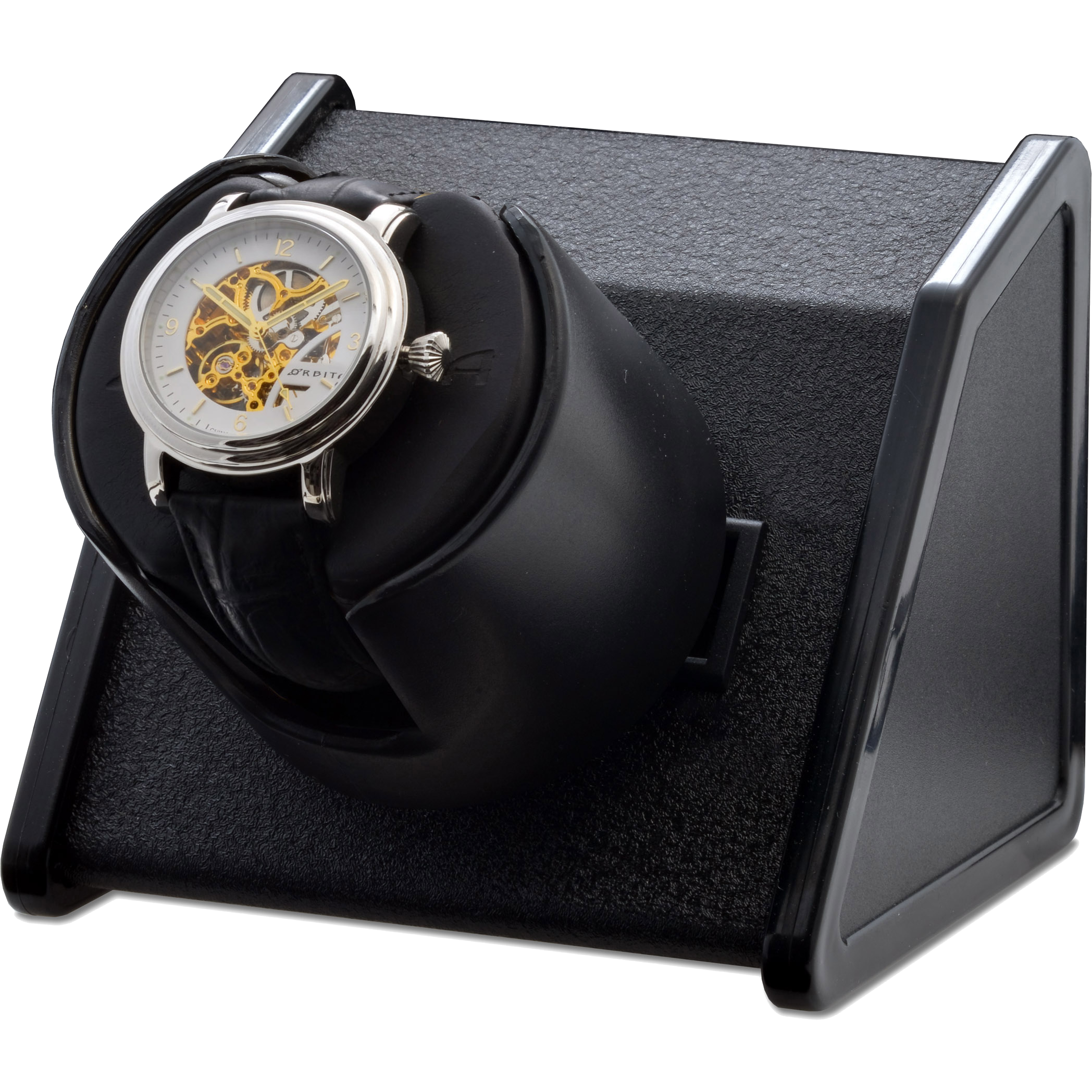 Orbita Sparta Single-Unit Watch Winder in Bold Black - Watchwindersplus