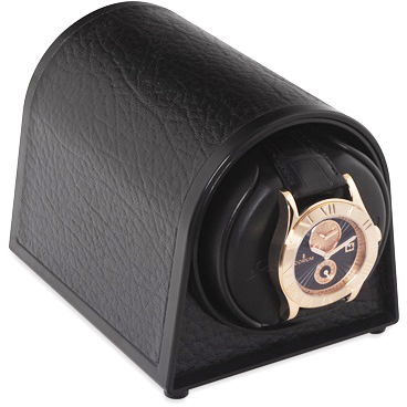 Orbita Sparta Mini Single-Unit Watch Winder In Black Leatherette - Watchwindersplus