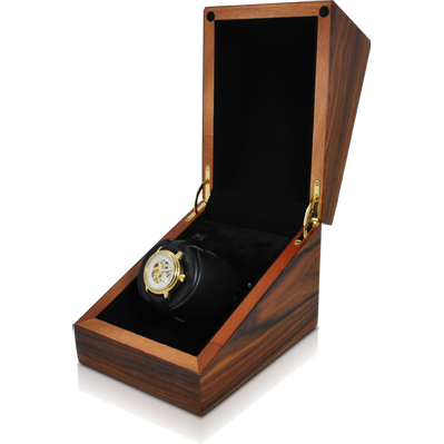 Orbita Sparta Deluxe Single-Unit Watch Winder in Teak - Watchwindersplus