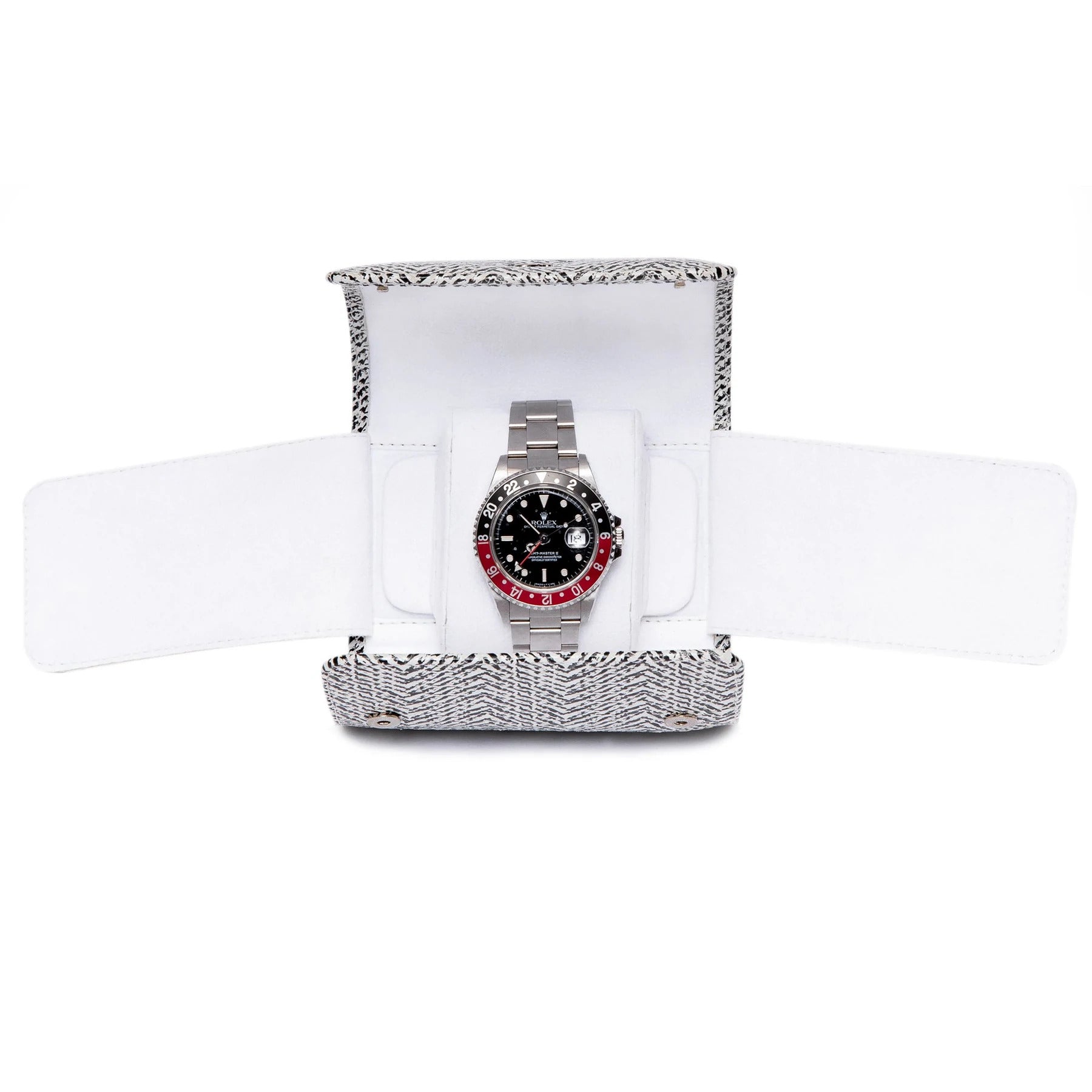 Rapport - Marlow Single Watch Roll in White Herringbone | D145