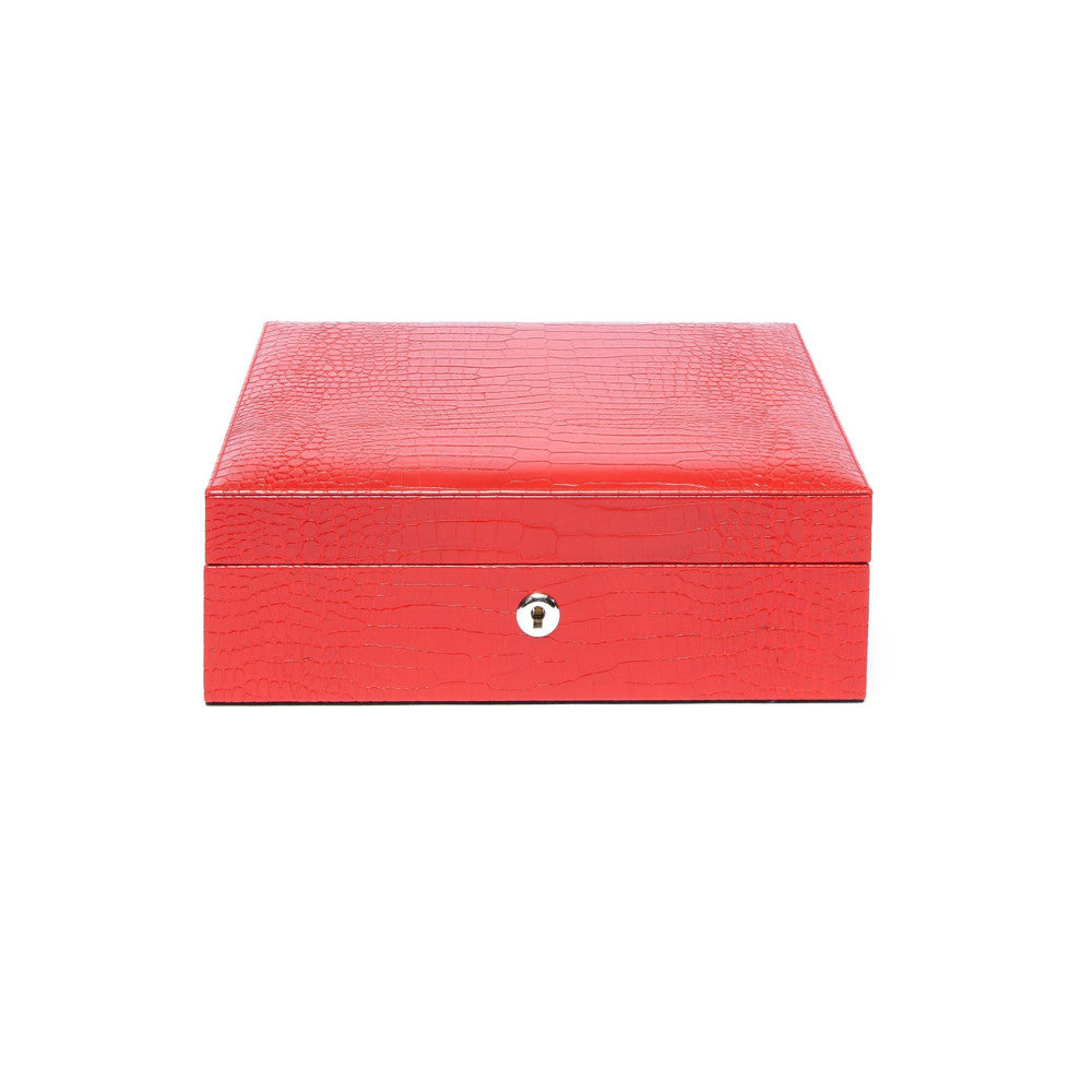 Rapport 8-Unit Brompton Watch Box in Red Croco L267 - Watchwindersplus