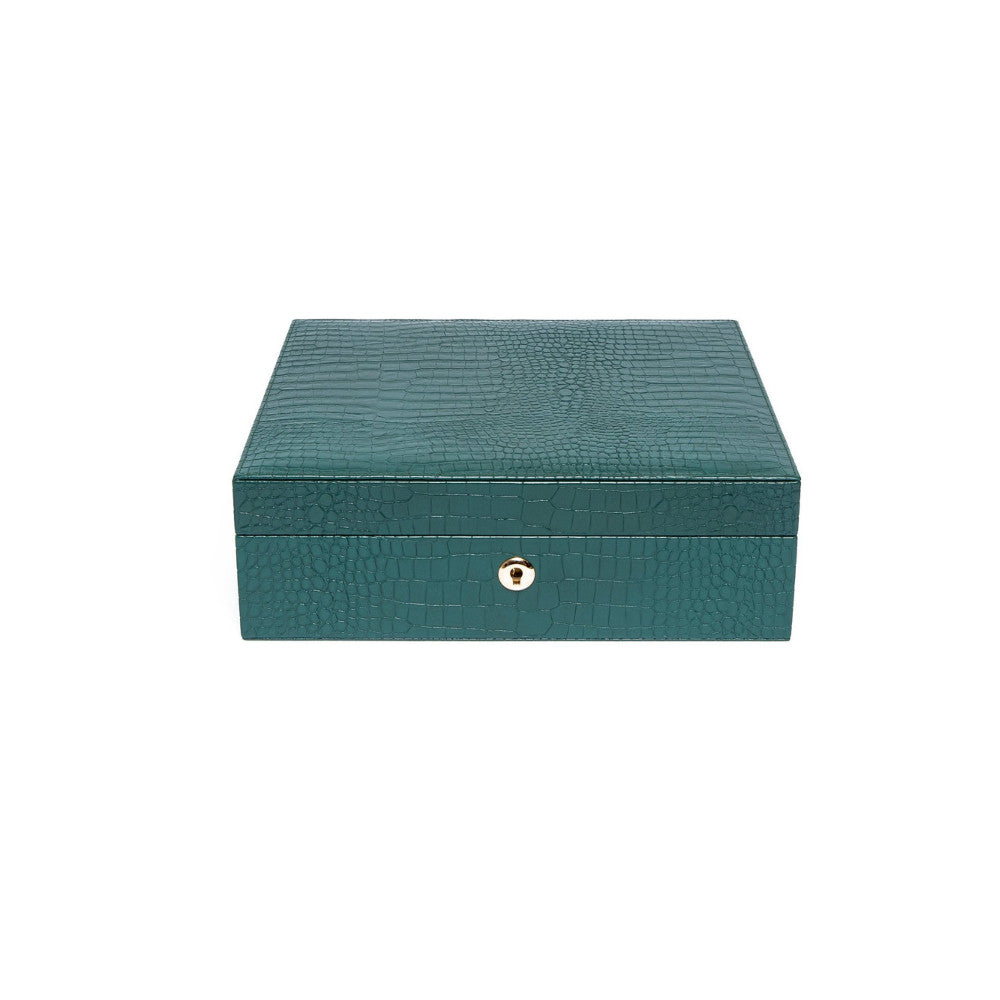 Rapport 8-Unit Brompton Watch Box in Green Croco L268 - Watchwindersplus