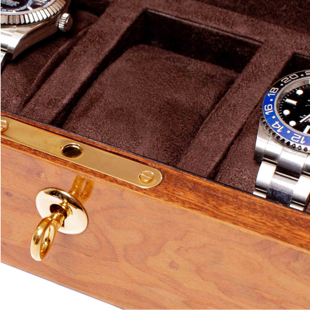 Rapport 5-Unit Watch Box in Walnut Burr L274 - Watchwindersplus