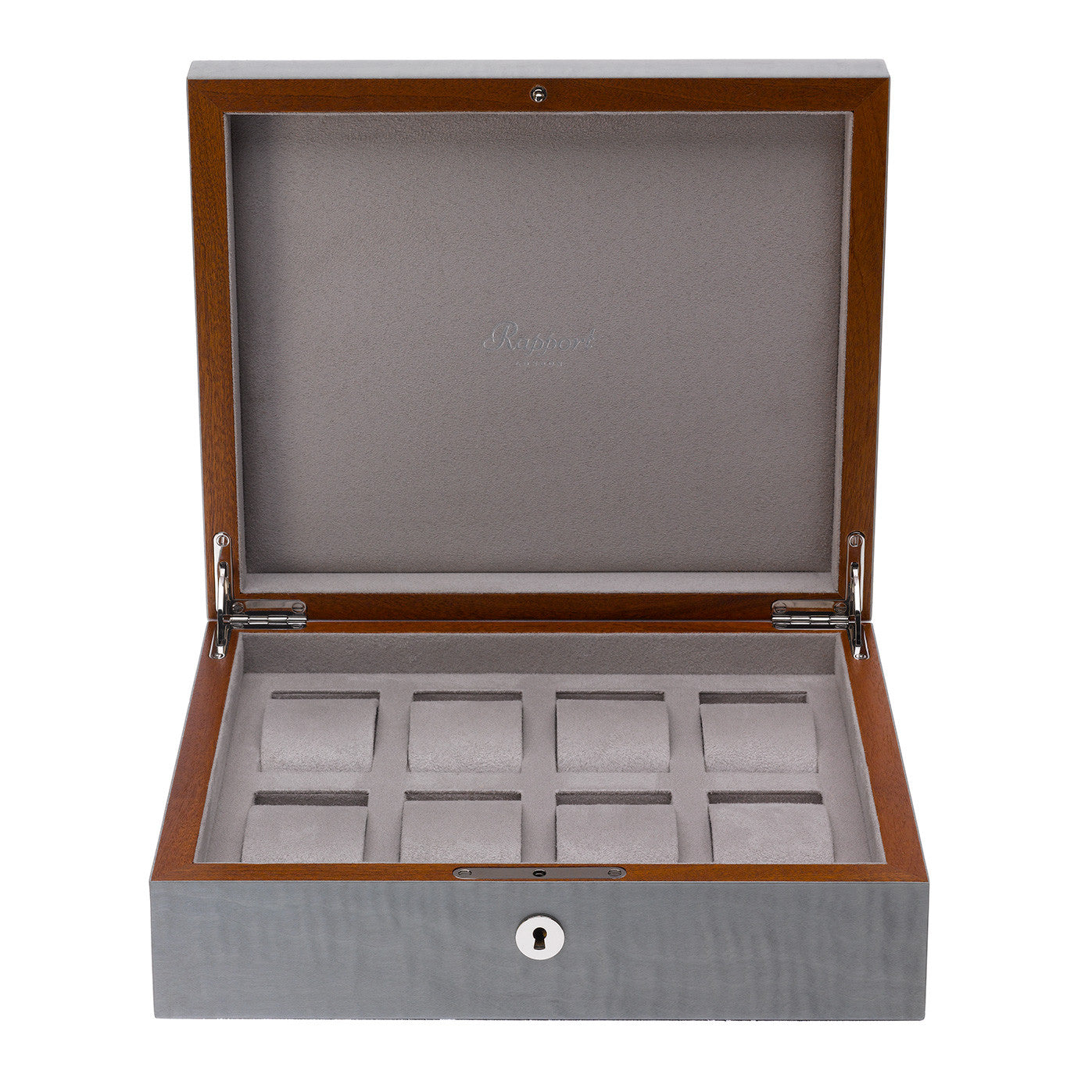 Rapport Heritage Wood Watch Box in Grey L416 - Watchwindersplus