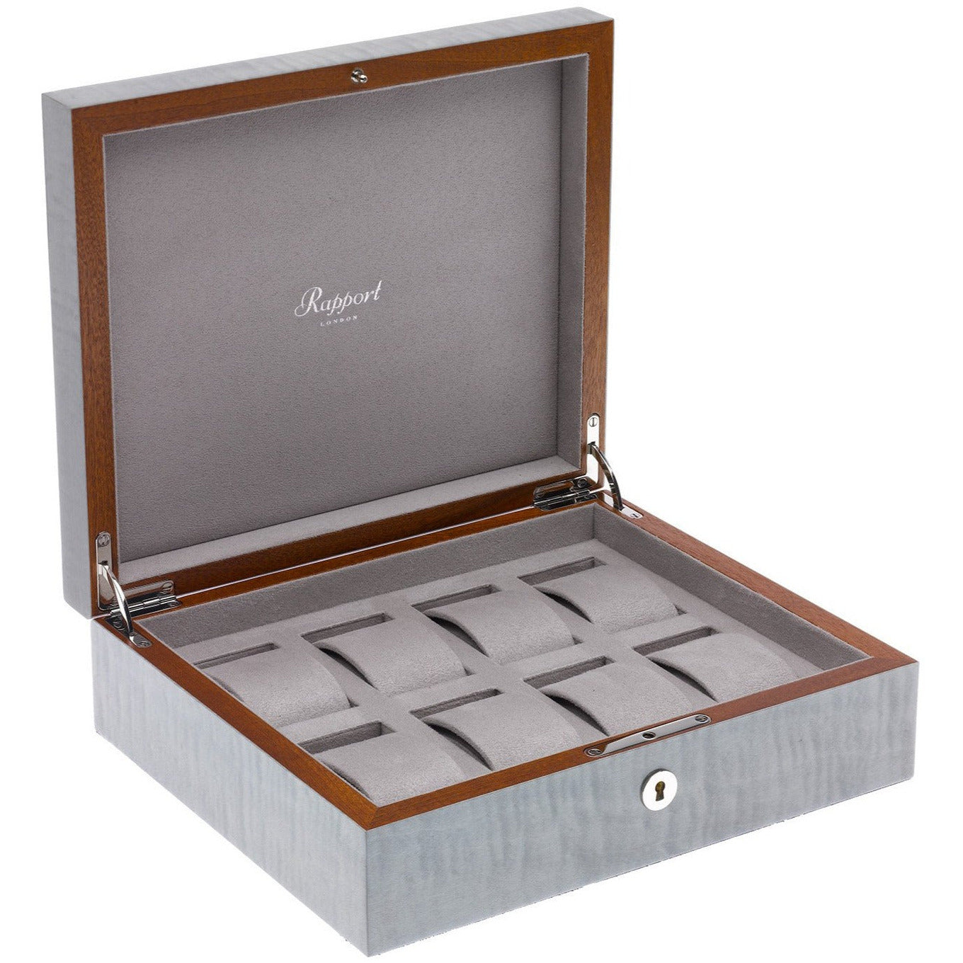 Rapport Heritage Wood Watch Box in Grey L416 - Watchwindersplus