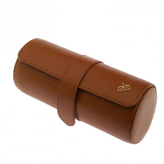 Rapport Berkeley Watch Roll Triple in Brown Leather D181 - Watchwindersplus